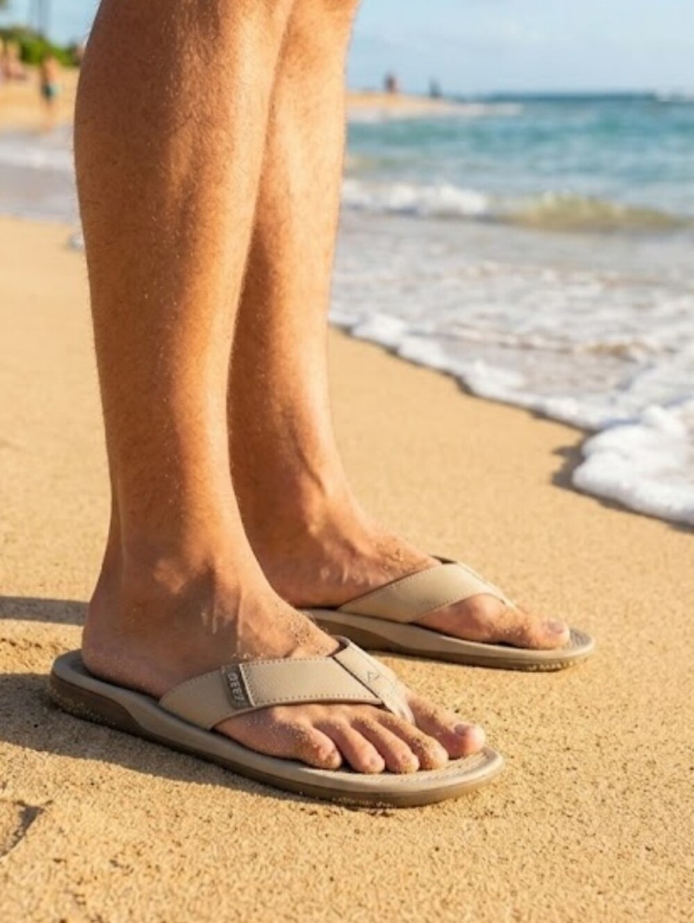 🔥NEW! Reef Men's Santa Ana Beige and Brown Flip-Flops Sz 11 NWT